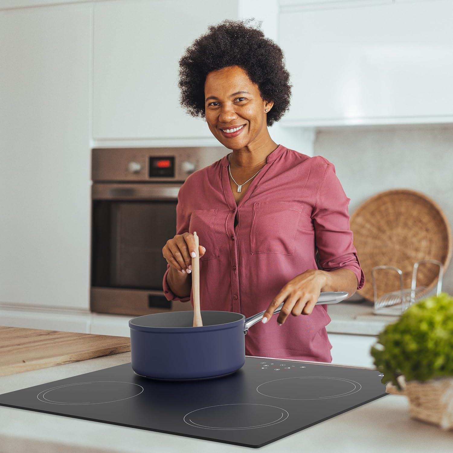 CDV 6000W Built-in Induction Cooktop 4 Burners, 24 Inch Electric Cooktop Touch Control Ceramic Glass Plate 9 Power Levels Fast Heating Child Safety Lock