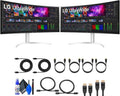 LG 2 x UltraWide 40WP95C-W (5120 x 2160) 39.7' 21:9 Curved FreeSync 5K2K HDR IPS Monitor (40WP95C-W) + Cleaning Kit + 2 x USBC Cable + 2 x HDMI Cable