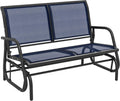 Outsunny 2-Person Outdoor Glider Bench, Patio Double Swing Rocking Chair Loveseat w/Powder Coated Steel Frame for Backyard Garden Porch, Dark Blue