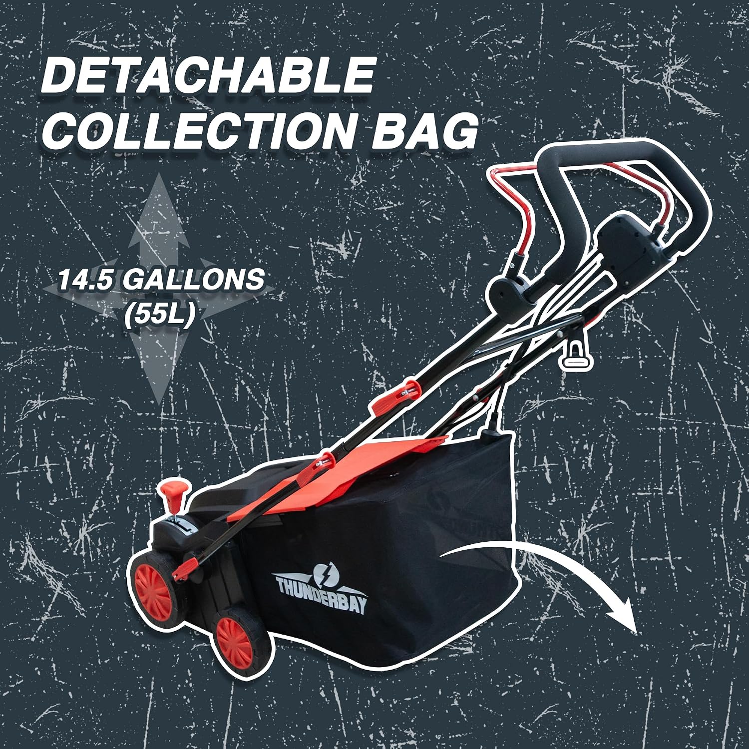 Thunderbay 2-in-1 Electric Dethatcher and Scarifier w/Grass Collection Bag 16-Inch 15-Amp Lawn Mowers Walk-Behind Corded Lawnmower