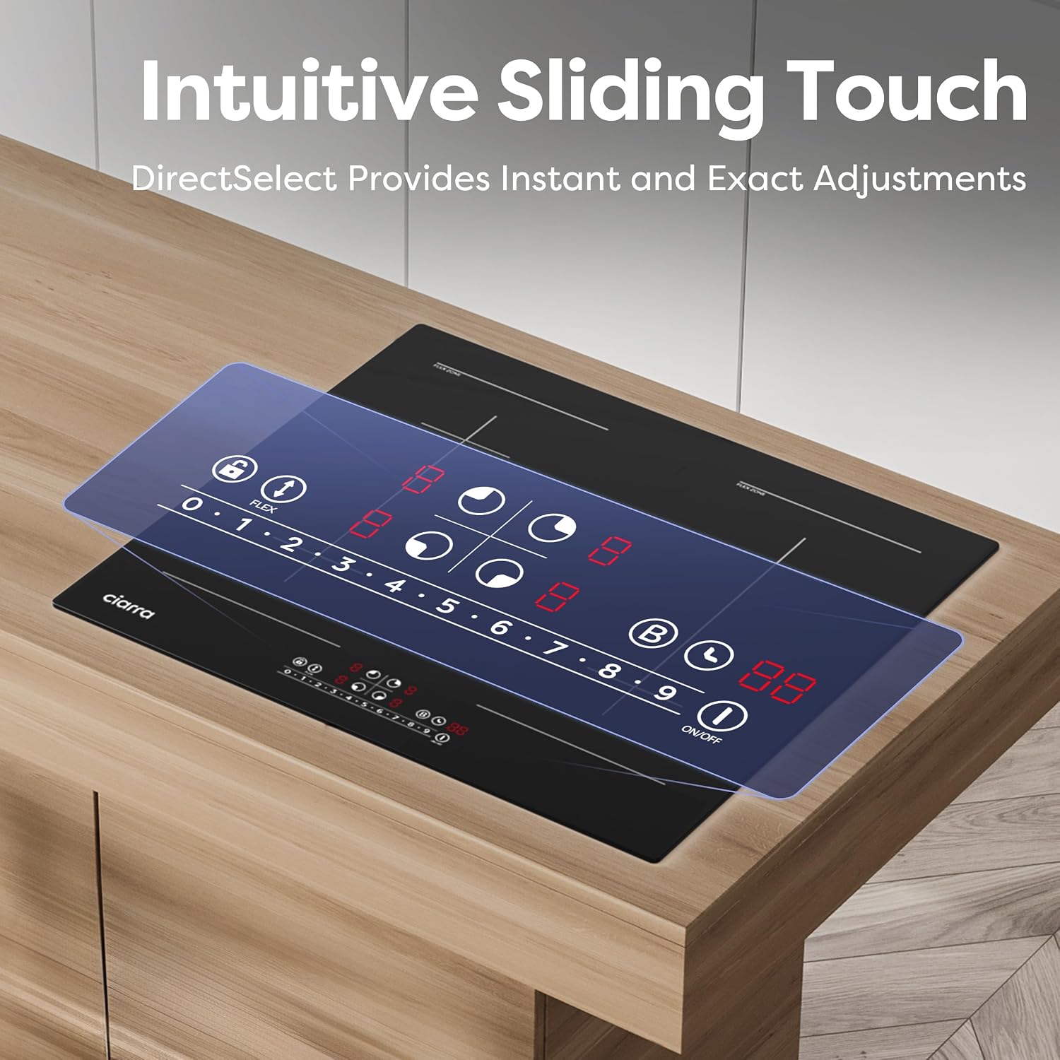 CDV 7200W Built-in Induction Cooktop 4 Burners, 24 Inch Electric Cooktop with Bridge Function Power Booster 9 Power Levels Touch Control Timer Child Lock