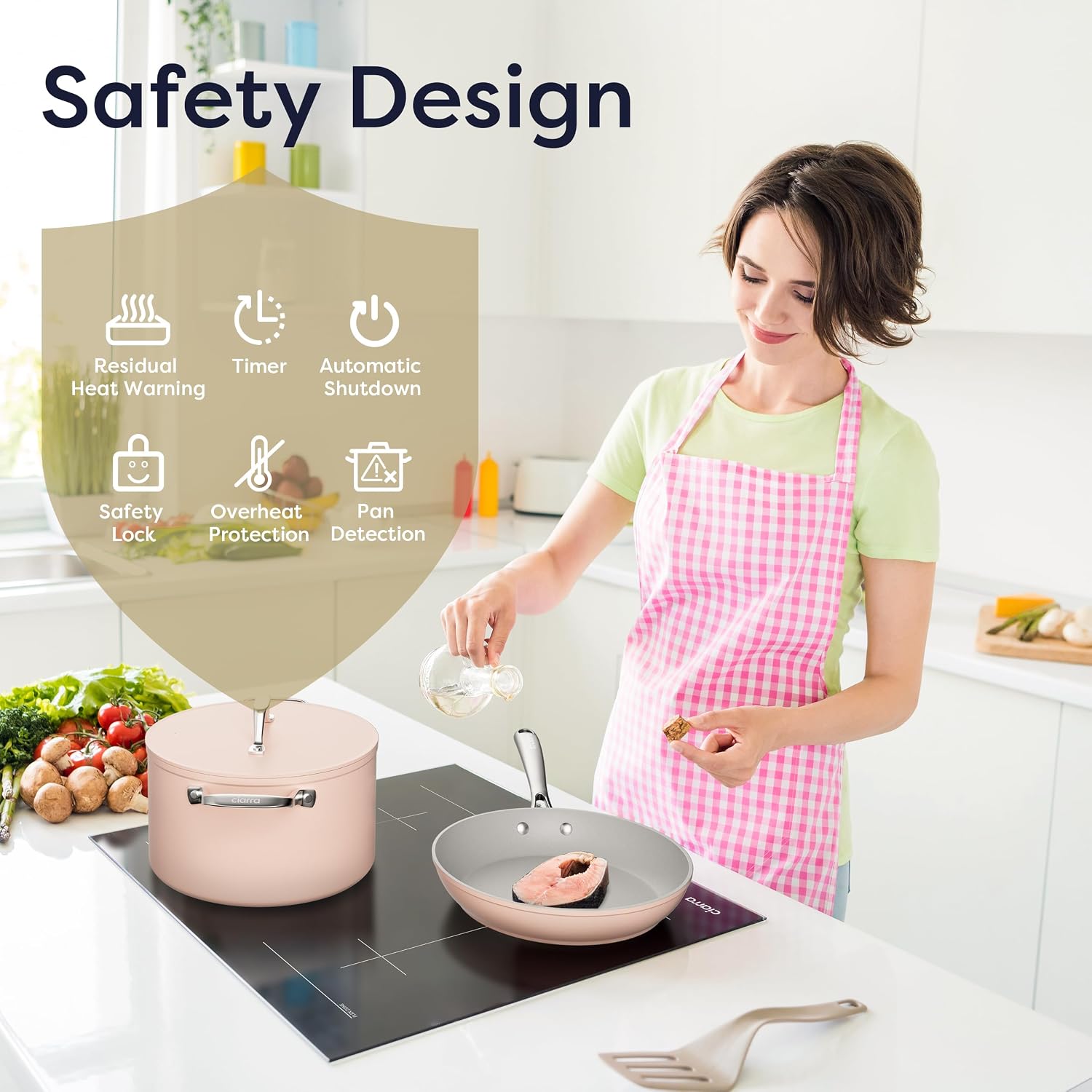 CDV 7200W Built-in Induction Cooktop 4 Burners, 24 Inch Electric Cooktop with Bridge Function Power Booster 9 Power Levels Touch Control Timer Child Lock