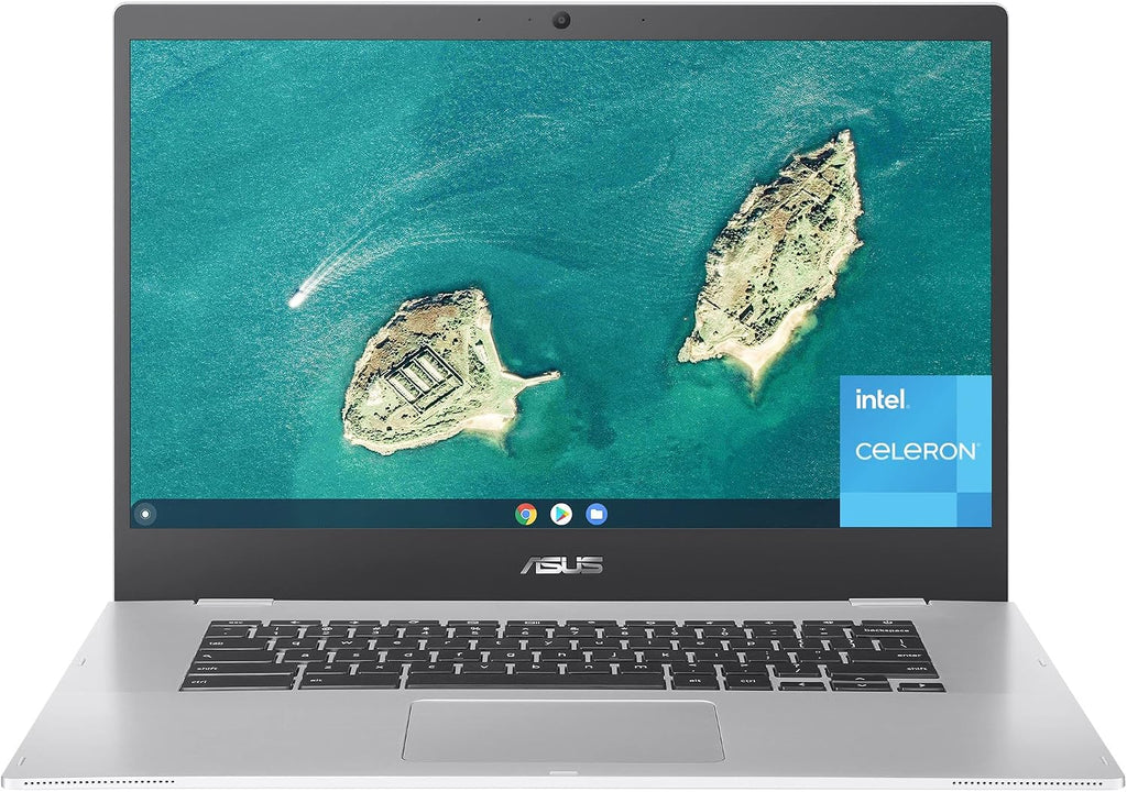 ASUS CX1500CNA-AS84F Chromebook CX1, 15.6' Full HD NanoEdge Display, Intel Celeron N3350 Processor, 64GB eMMC Storage, 8GB RAM, Chrome OS, Transparent Silver, CX1500CNA-AS84F