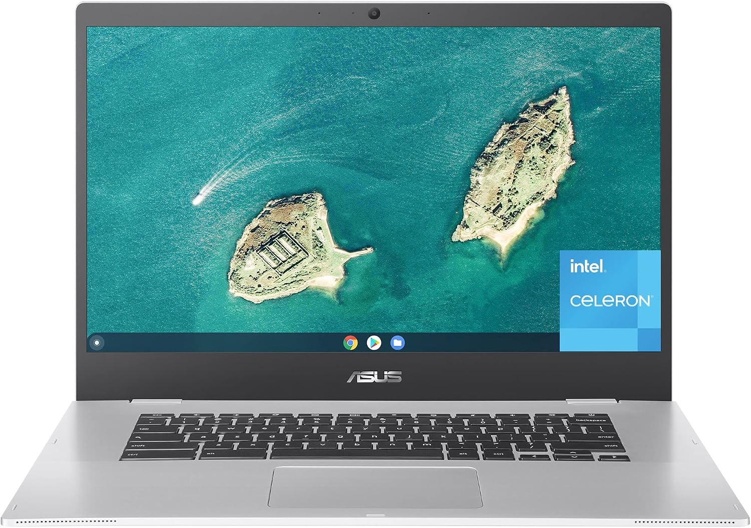 ASUS CX1500CNA-AS84F Chromebook CX1, 15.6' Full HD NanoEdge Display, Intel Celeron N3350 Processor, 64GB eMMC Storage, 8GB RAM, Chrome OS, Transparent Silver, CX1500CNA-AS84F