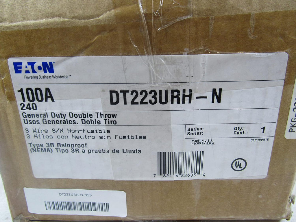 Eaton 100 Amp 120/240-Volt 24,000-Watt Non-Fused General-Duty Double-Throw Safety Switch