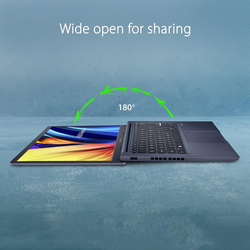 ASUS VivoBook 14 Slim Laptop, 14' FHD Display, Intel Core i3-1215U CPU, Intel UHD Graphics, 4GB DDR4 RAM, 128GB SSD, Fingerprint Sensor, Windows 11 Home, Quiet Blue, F1402ZA-AB31