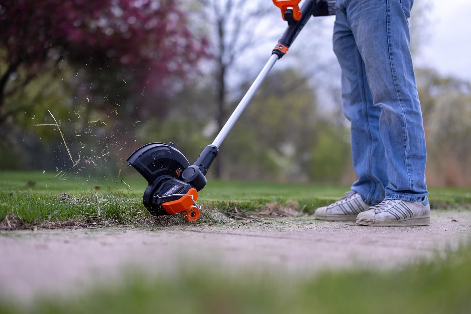 WEN 20V Max Cordless 19-Inch Lawn Mower, String Trimmer, and Leaf Blower Combo Kit with Two 5Ah Batteries and Dual Port Charger (20VK3TBM)