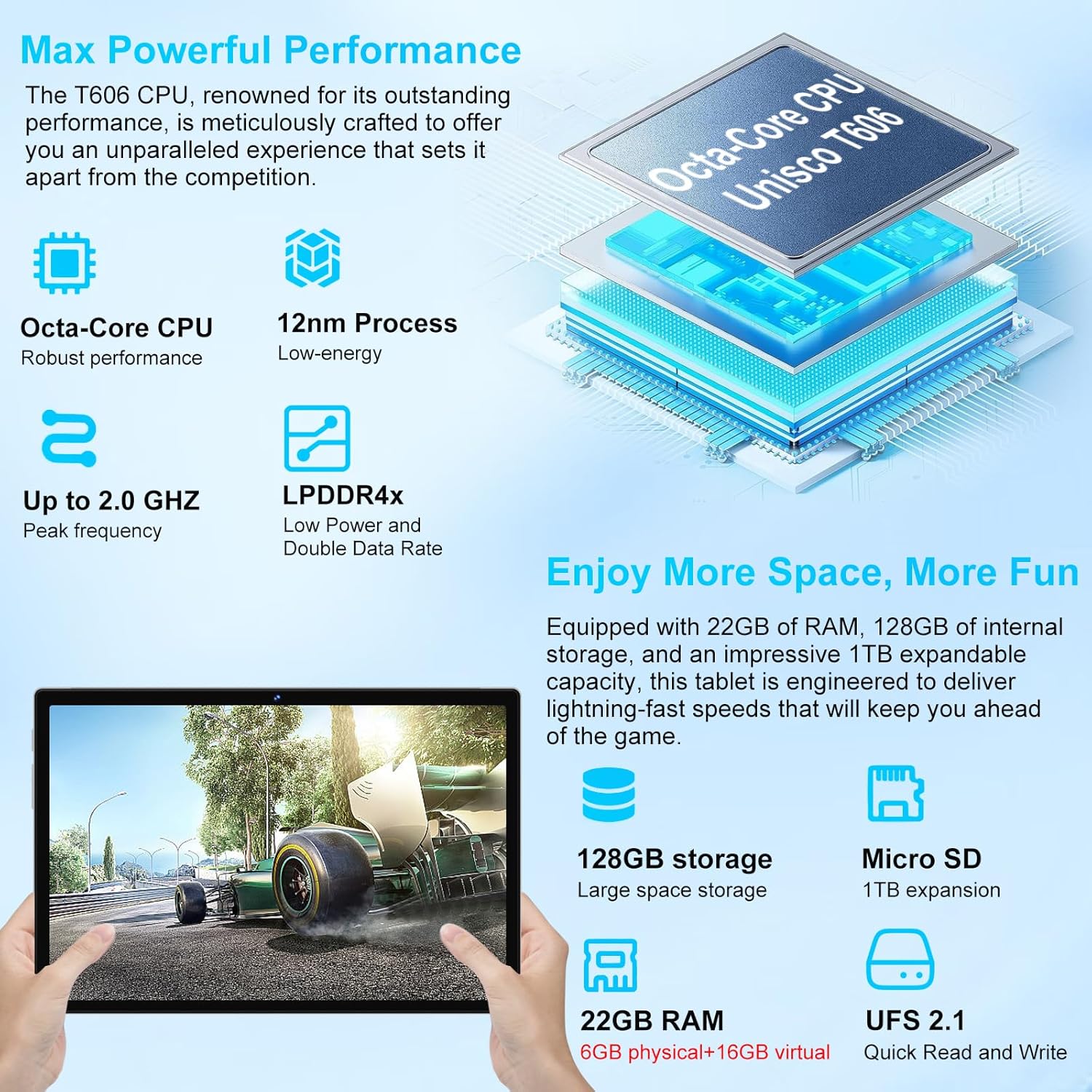 2026 Tablet, 10 Inch Android 15 Tablets 22GB+128GB+1TB Expand, 2-in-1 Octa-Core Electronic Tablet with Keyboard Mouse Case, 8000mAh Battery, 1280x800 HD IPS Display, GPS,Widevine L1, Metal Body -Black