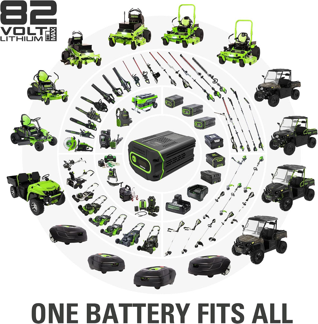 Greenworks 82V 21' Self-Propelled Lawn Mower, 8.0Ah Battery + Dual Port Charger
