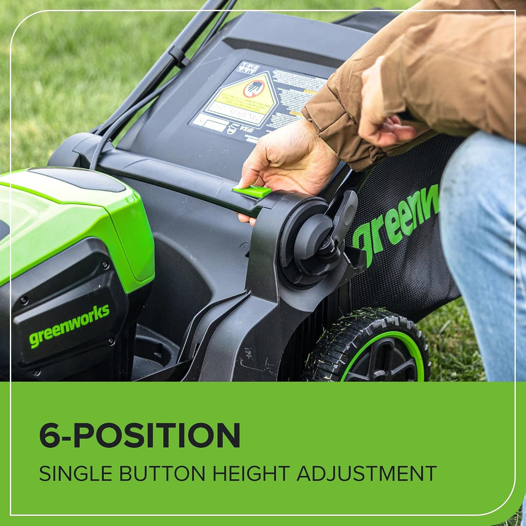 Greenworks 60V 17' Brushless Cordless Push Lawn Mower, 2-in-1 Mulching/Bagging, 4.0Ah Battery and 3A Charger(40min Runtime)