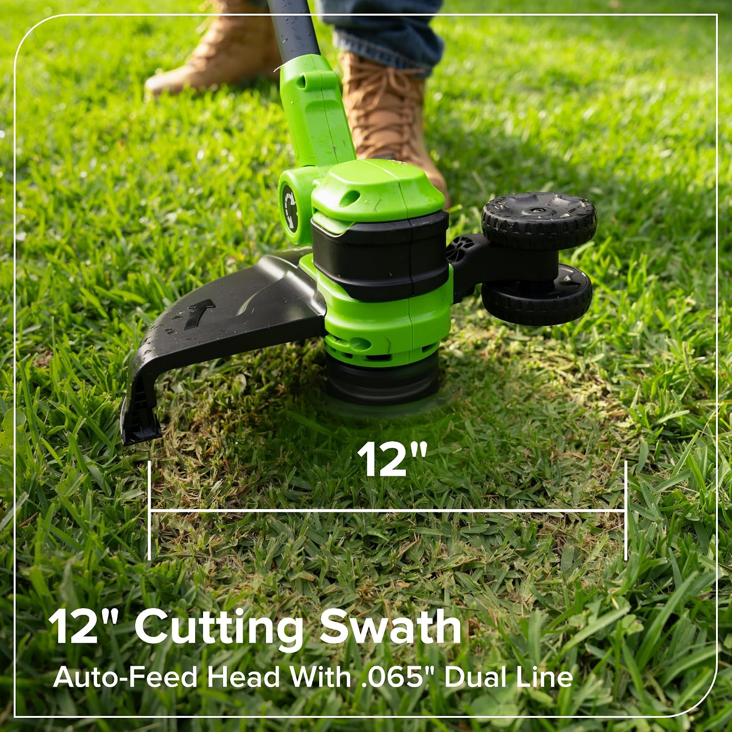 Greenworks 24V 12' Brushless String Trimmer, 2-in-1 Trimmer/Edger, Adjustable Shaft, 10 Plastic Blades, Lightweight 5.25lbs, 3-Year Warranty, Battery and Charger Not Included
