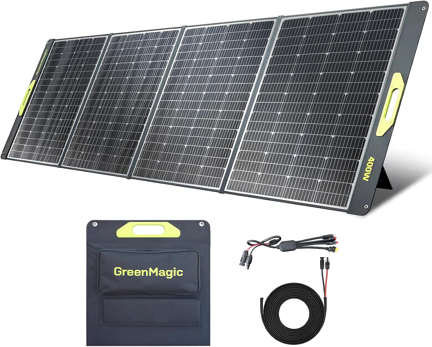Greenmagic Portable 400 Watt Solar Panel, 39V 400W Foldable Panel Solar Charger Lightweight Durable Compatible with Most 40v Portable Solar Generator Power Station on The Market for RV Camping Home