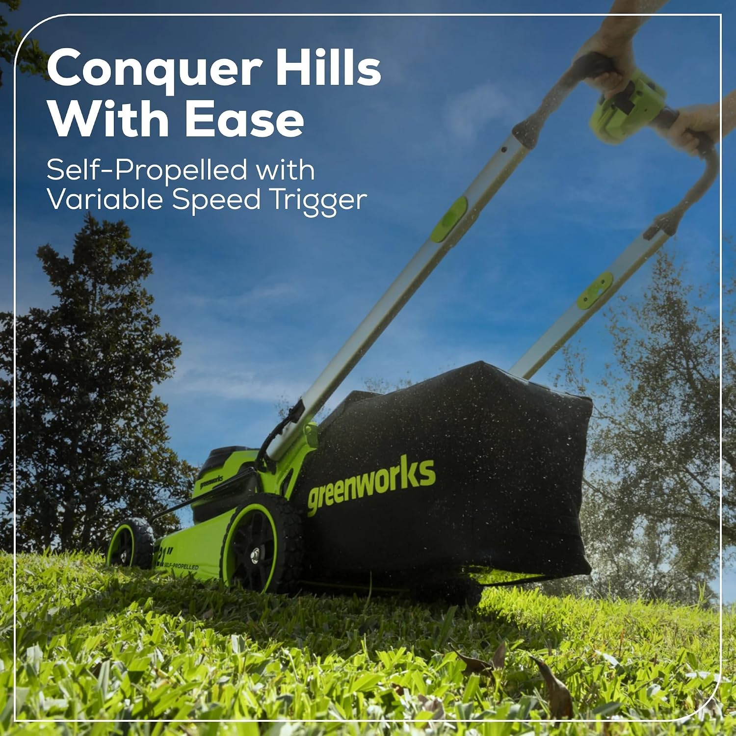 Greenworks 60V 21' Dual-Blade Self-Propelled Lawn Mower with (2) 5.0 Ah Batteries & Rapid Charger