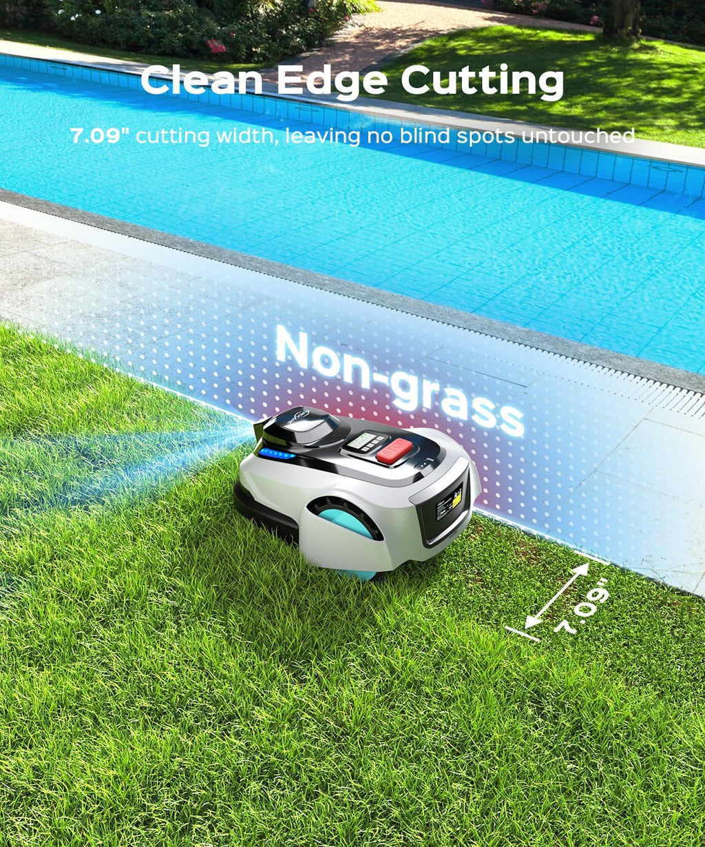 YARDCARE N1600 PRO Wireless Robot Lawn Mower, RTK+Vision Navigation, 0.4 Acre Coverage, APP Smart Control, Multi-Zone Mowing, Ordered Cutting Path, Smart Robot Lawn Mower for Yards