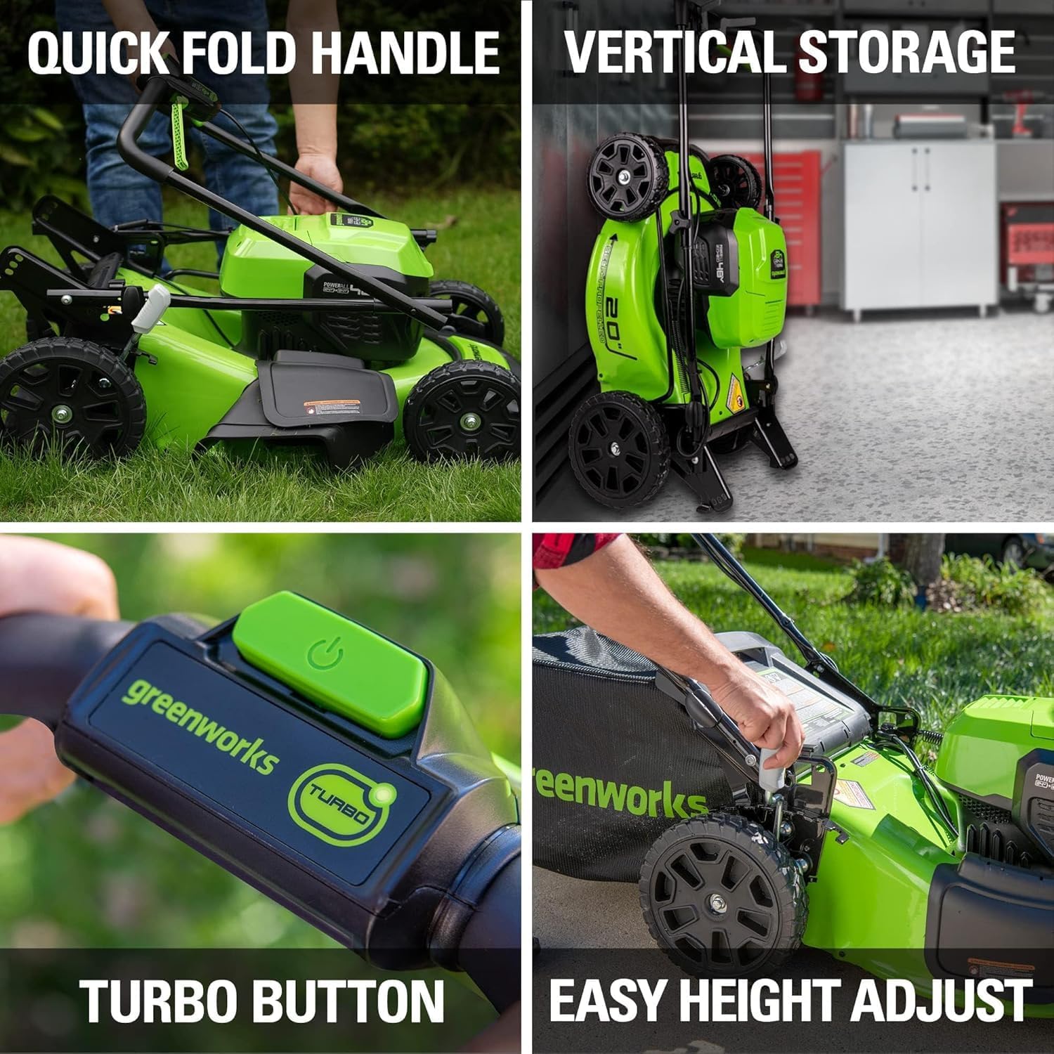 Greenworks 48V (24V x 2) 20' Cordless Battery Mower, 12' String Trimmer/Edger, & 320 CFM Blower Combo Kit w/ (2) 4.0Ah Batteries, (1) 2.0Ah Battery & Chargers