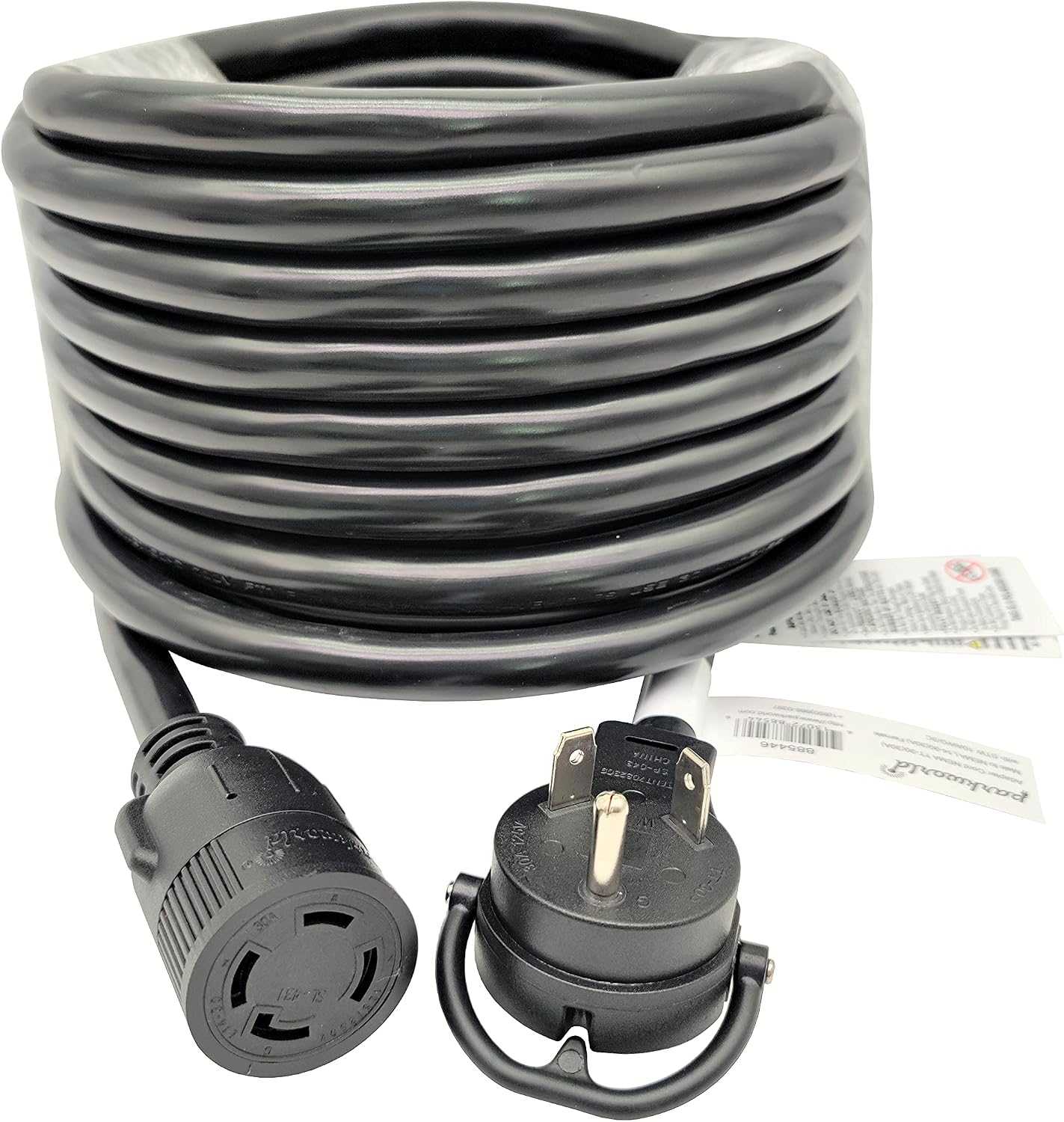 Parkworld 885446 NEMA TT-30P to L14-30R Adapter Cord, RV 30A TT-30 Male Plug with Handle to Generator 30A 4-Prong L14-30 Female Receptacle (50 Foot)