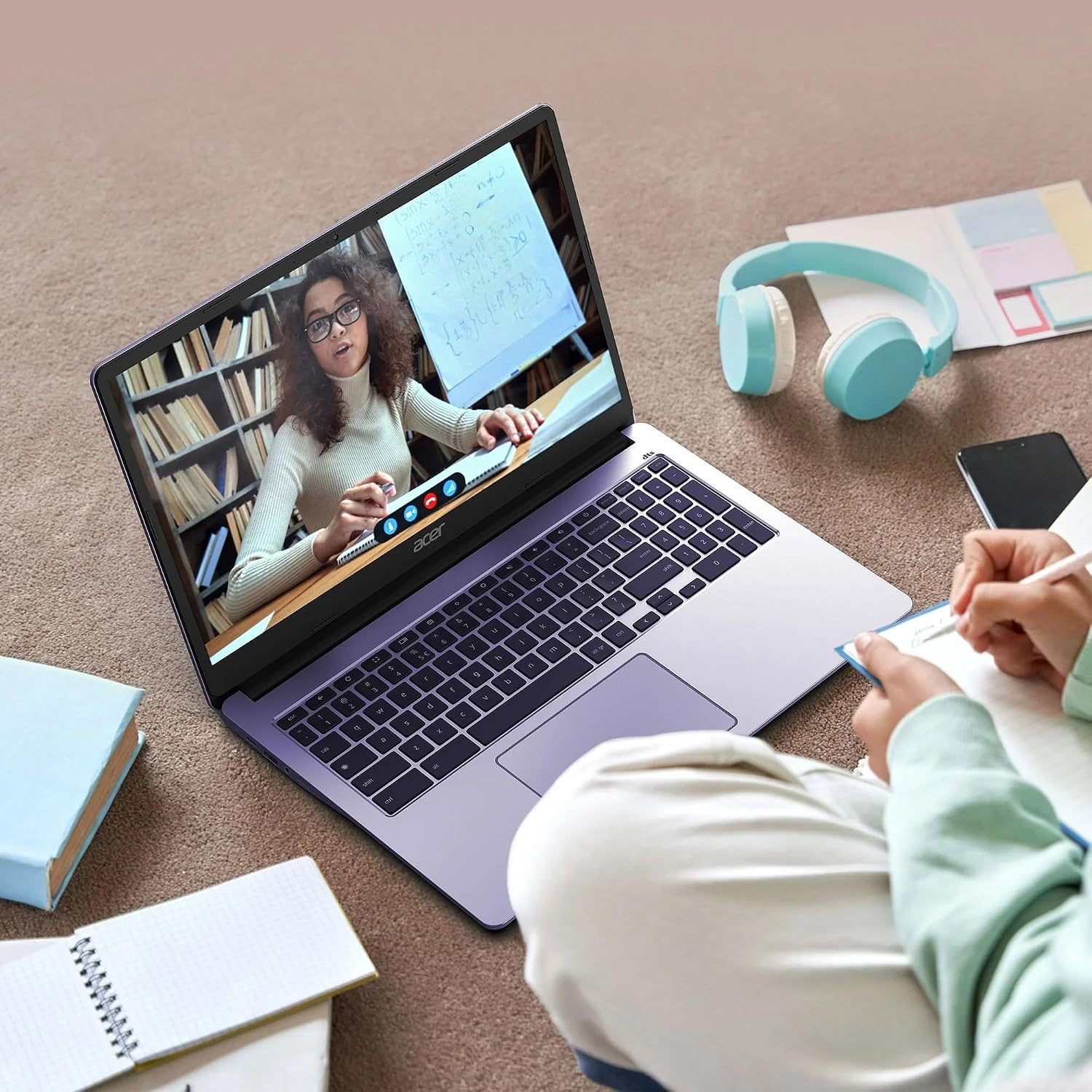 Acer Chromebook 15.6in Full HD IPS LCD in Lavender Intel Processor Up to 2.8GHz 4GB DDR4 64GB eMMC Intel 4K Graphics 6th Gen WiFi Webcam Chrome OS (CB315P - Renewed)