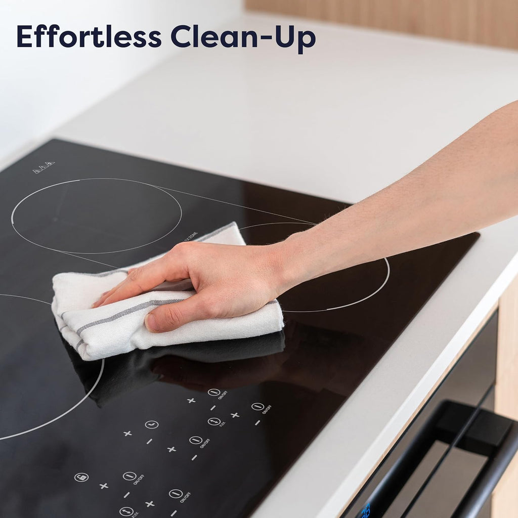 CIARRA 36 inch Induction Cooktop 5 Burners, 9600W Built-in Induction Stovetop with Double Flexi Zone, Booster, Timer & Safety Lock