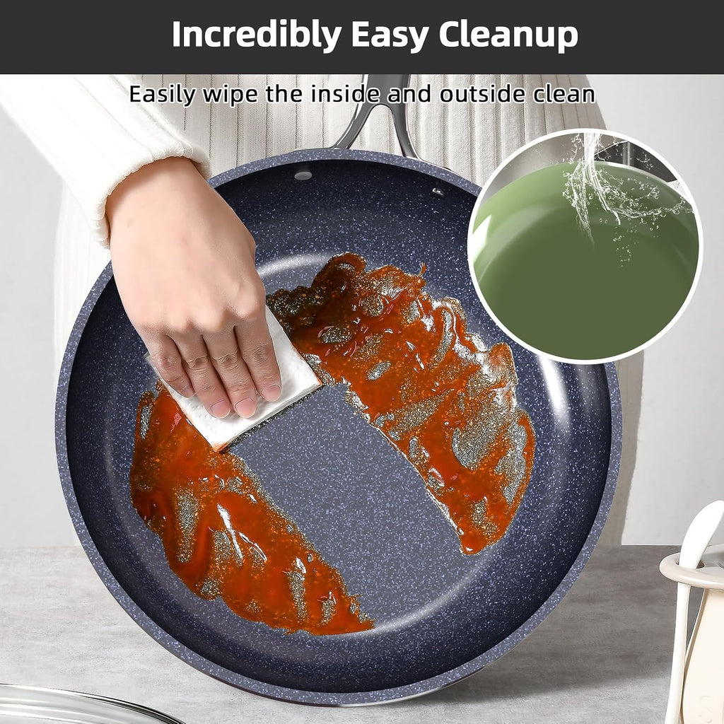 Nuwave Lux 13pc Forged Lightweight Cookware Set PFAS Free, Healthy G10 Duralon Ceramic Coating, Ultra Non-Stick, Stay-Cool Handles, Works on All Cooktops & Induction Ready