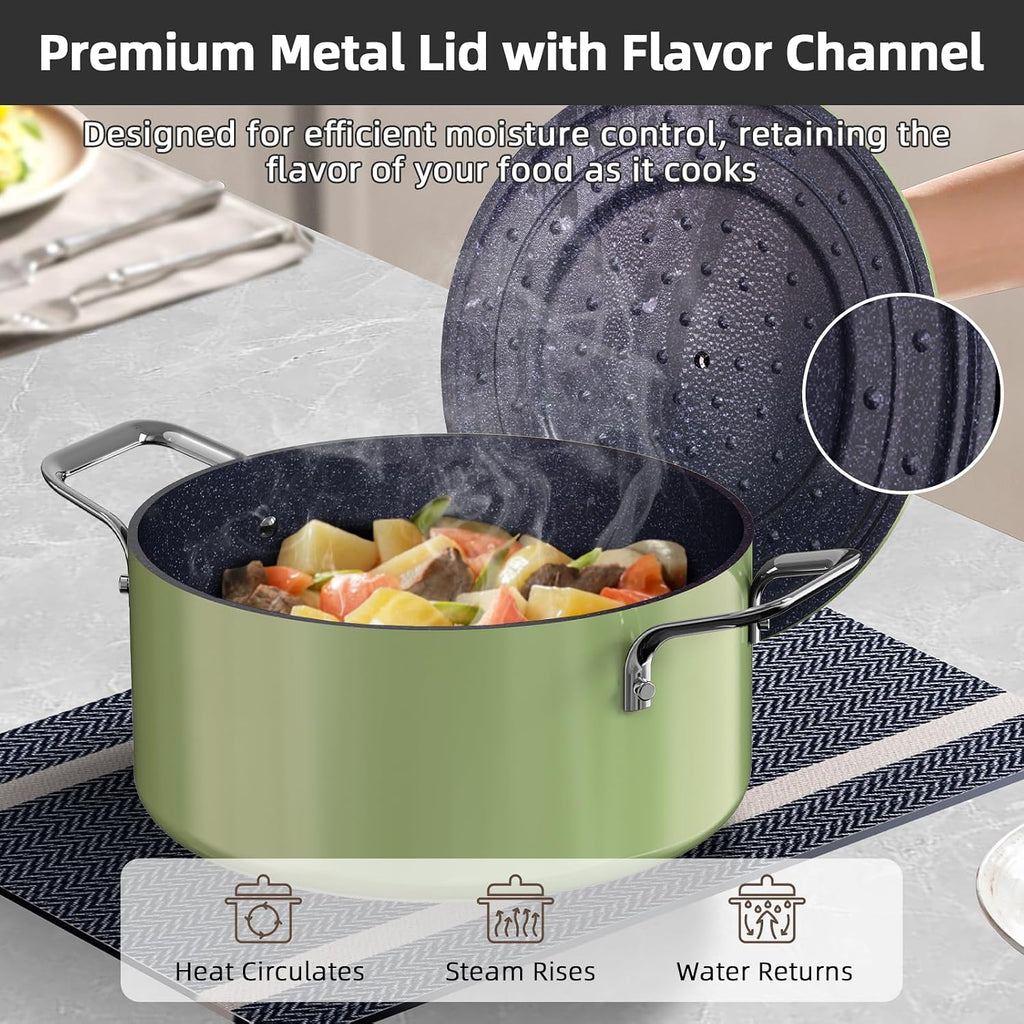 Nuwave Lux 13pc Forged Lightweight Cookware Set PFAS Free, Healthy G10 Duralon Ceramic Coating, Ultra Non-Stick, Stay-Cool Handles, Works on All Cooktops & Induction Ready