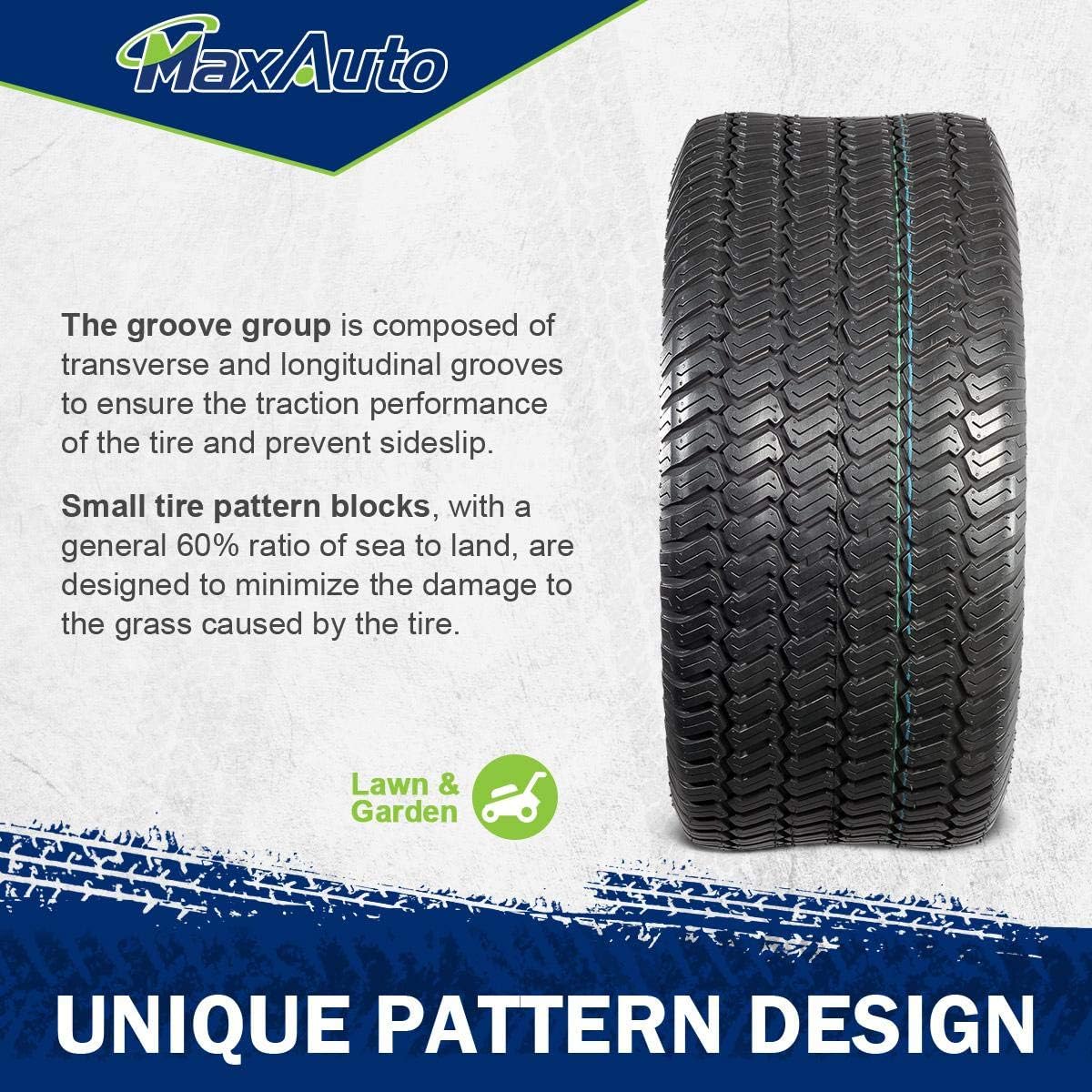 MaxAuto 23x9.50-12 Lawn Mower Tire 23-9.5-12 Turf Tires 23x9.5x12 Lawn Tractor Tires 23x9.5-12 nhs 4PR P332, Set of 2