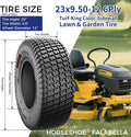 HORSESHOE 2 New 23x9.50-12 6Ply | Turf Trac Pattern | Garden Tractor Ridding Lawn Mower Tubeless Tires | 23x9.5-12 T198 2395012