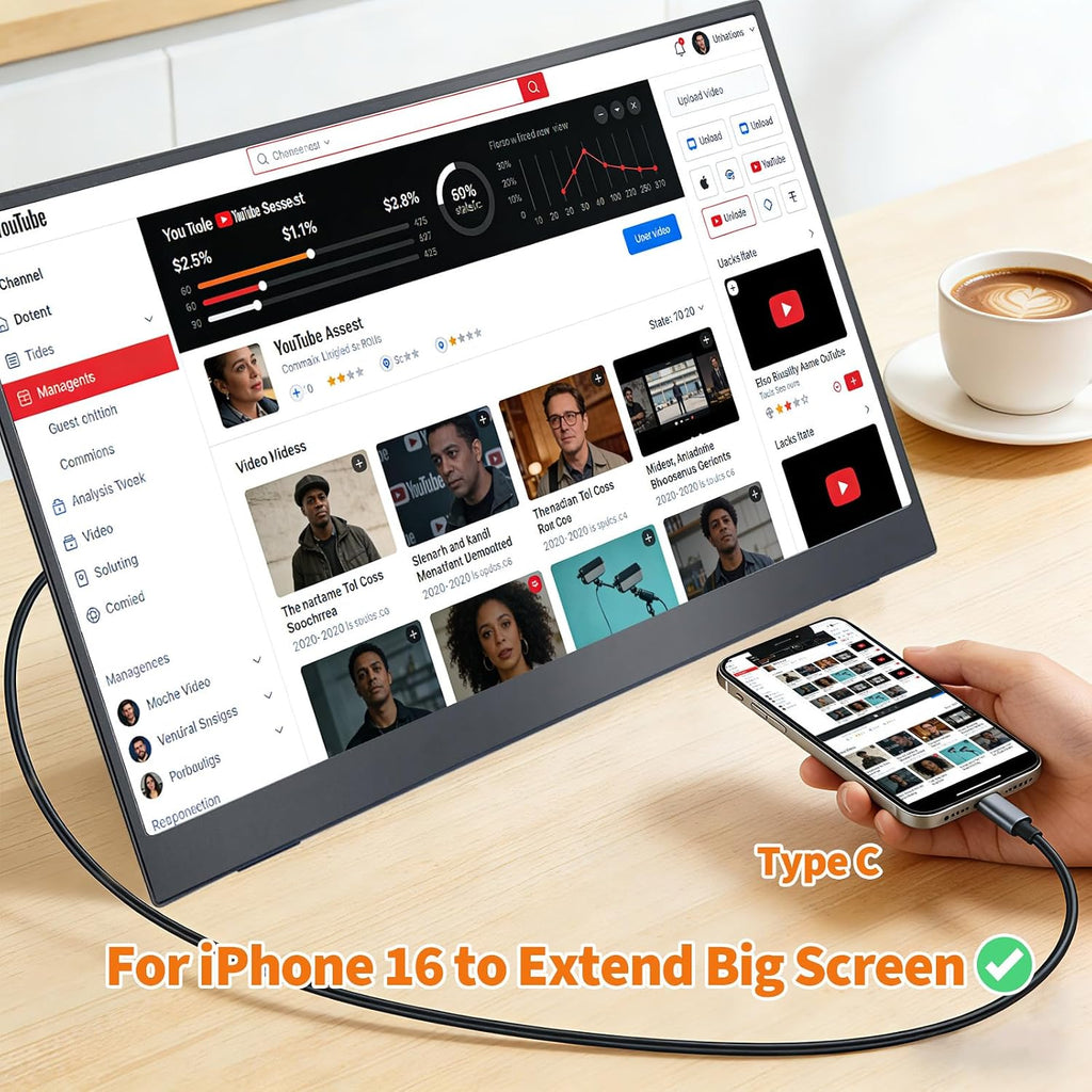 18.5 Inch Large Portable Monitor for Laptop, 120Hz 1080P FHD IPS Portable Travel Second Screen Display for/Phone/Xbox PS4/5, 100% sRGB, Dual Speakers, VESA & Storage Bag