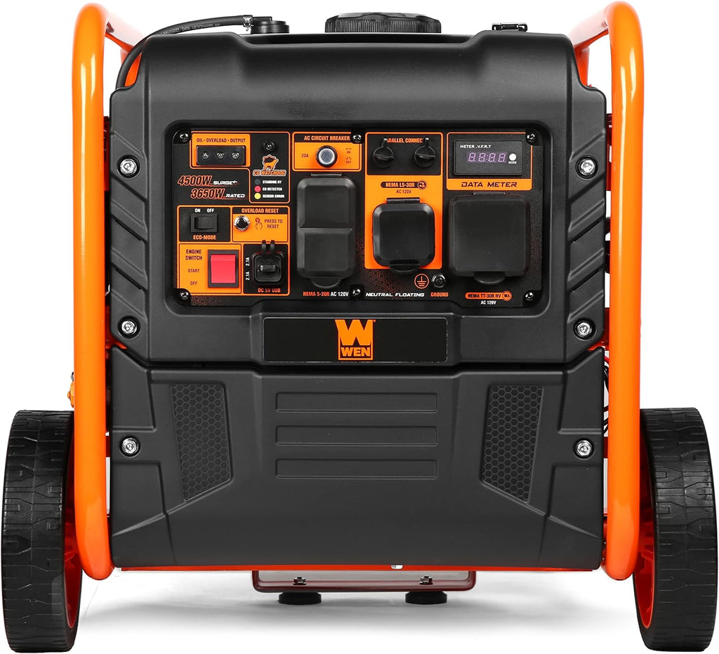 WEN DG4500iX 4500-Watt RV and Transfer-Switch-Ready Dual Fuel Open Frame Inverter Generator with Electric Start and CO Watchdog