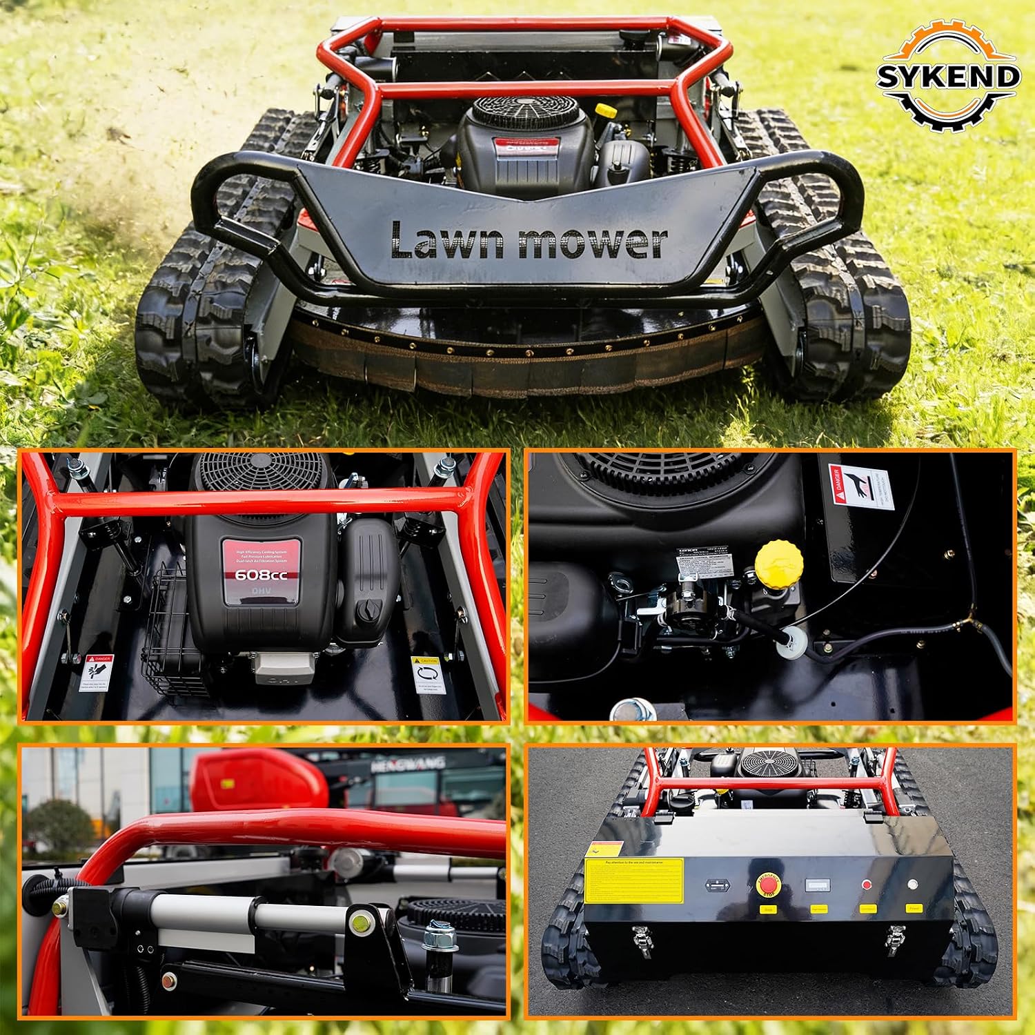 Remote-Controlled Robotic Lawnmower with a Powerful 22hp Brand Engine, Capable of Climbing Slopes up to 65°, and Featuring a High-Power 48v Brushless Motor Suitable for All Terrains