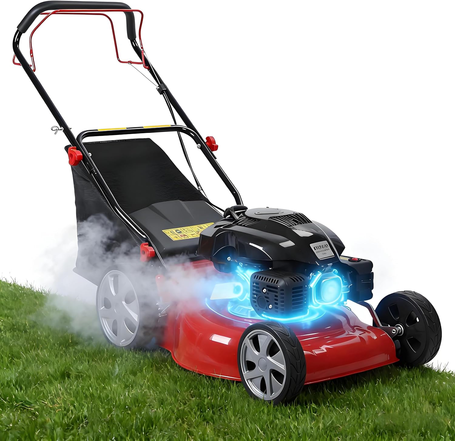 Self Propelled Gas Lawn Mower,141cc OHV Engine with Air Cooling, 20' Steel Deck, 3-in-1 Cutting System, 8-Level Height Adjustment, 20L Grass Catcher, Foldable Design Red (US Fast Arrival)
