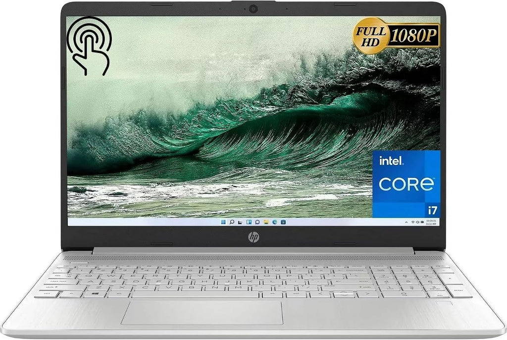 HP 15.6' Full HD Touchscreen Laptop, 16GB RAM, 1TB SSD Storage, Intel Core i7-1255U Processor up to 4.7GHz, Long Battery Life, HD Camera, HDMI, Windows 11, Natural Silver, W/GaLiMu