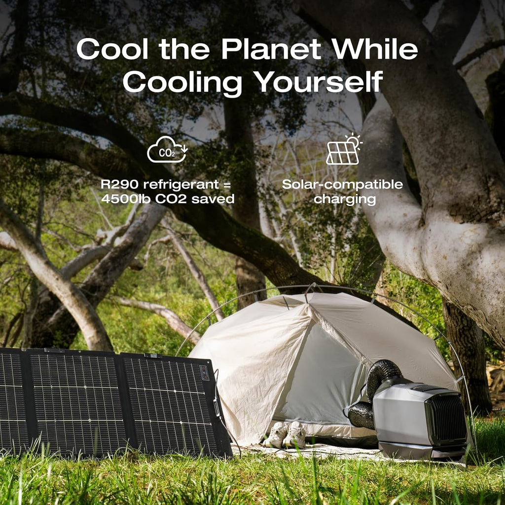 EF ECOFLOW WAVE 3 Portable Air Conditioner with Add-on Battery, 1800W/6100 BTU Cooling and 2000W/6800 BTU Heating, 1000W Fast Charging in 75 mins, 8H Wireless Running, APP Control, for camping, RVs