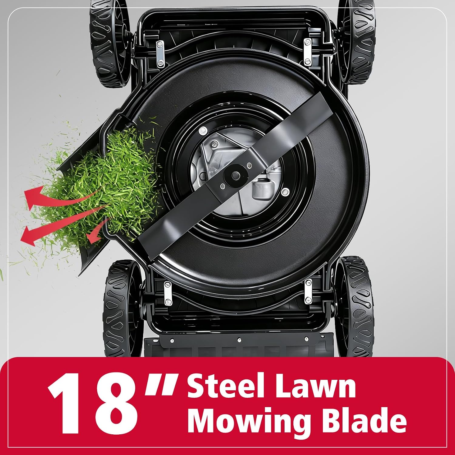 PowerSmart EasyCut 18' 144cc Gas Lawn Mower, Heavy-Duty Steel Deck, Side Discharge, 5-Position Height Setting, 2-in-1 Walk-Behind Push Mower with Side Discharge