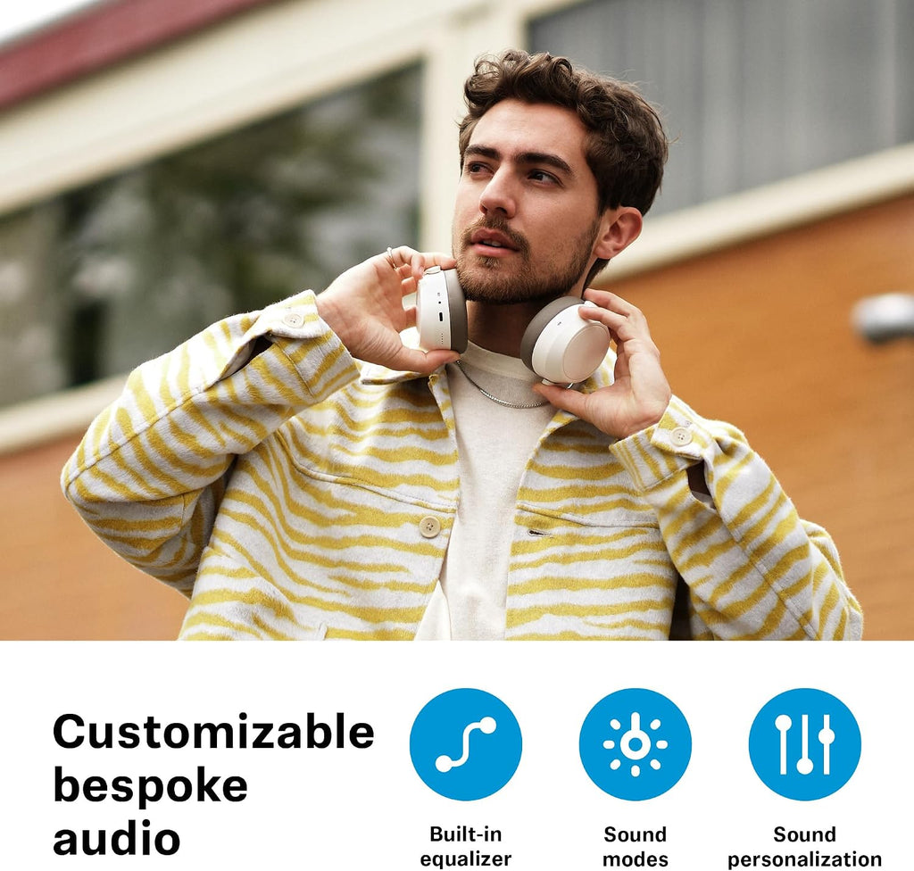 Sennheiser Momentum 4 Wireless Hi-Fi Headphones with Audiophile Sound, Bluetooth, Adaptive Noise Canceling, 60h Battery, Over-Ear Comfort, Foldable Design - Black/Copper (Renewed)