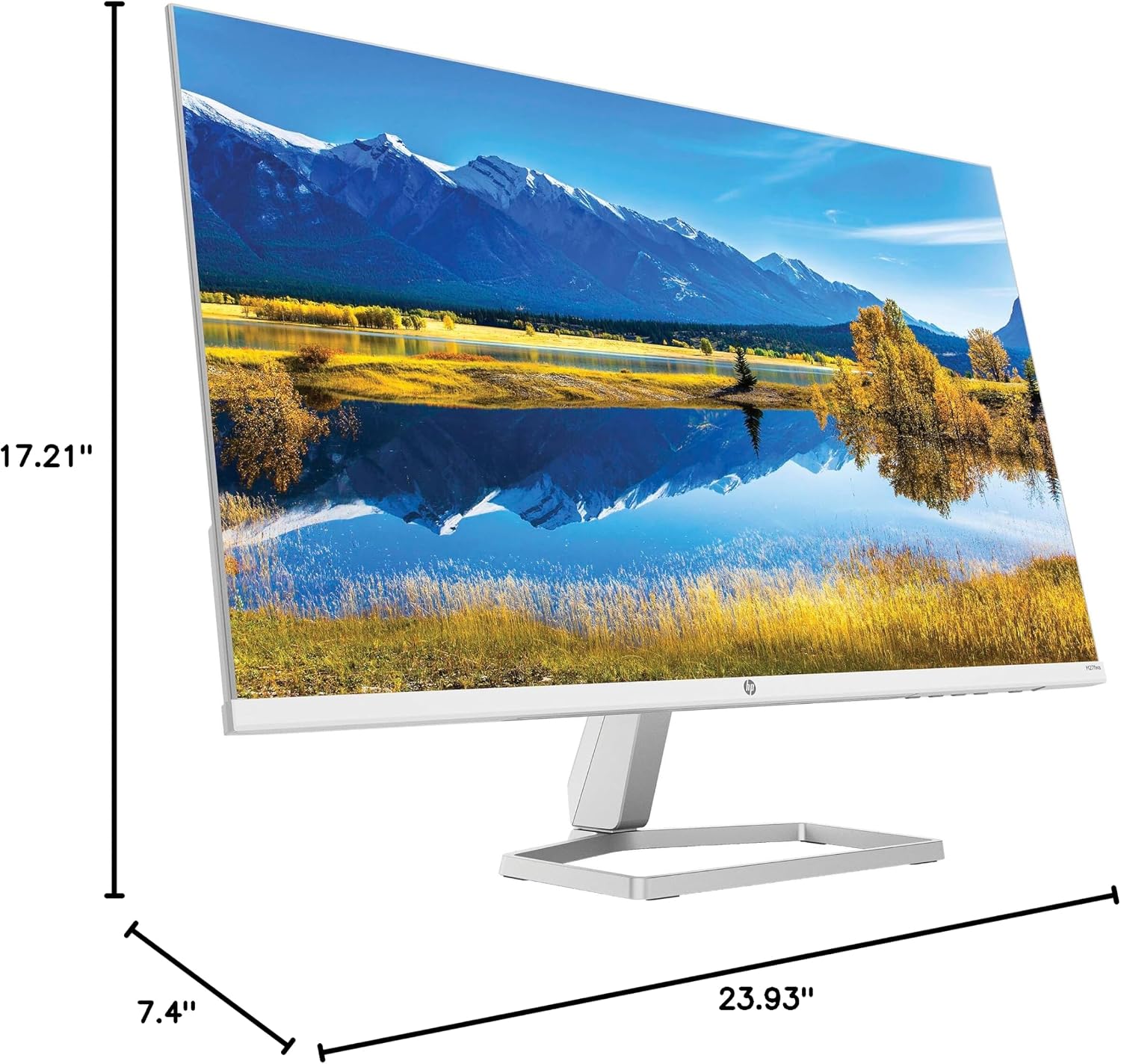 HP Series 5 527sa Monitor w/Speakers 94F48AA#ABA Bundle with Docztorm Dock, 27' Full HD IPS (1920x1080) Display, 2X HDMI, Flicker-Free, Ideal for Home & Business, White/Silver (2025 Latest Model)