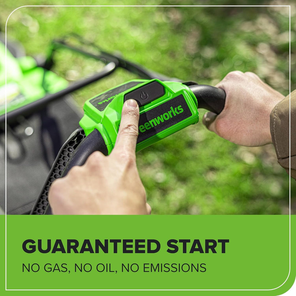 Greenworks 40V 14' Brushless (Push) Cordless Lawn Mower, 4.0Ah Battery and Charger