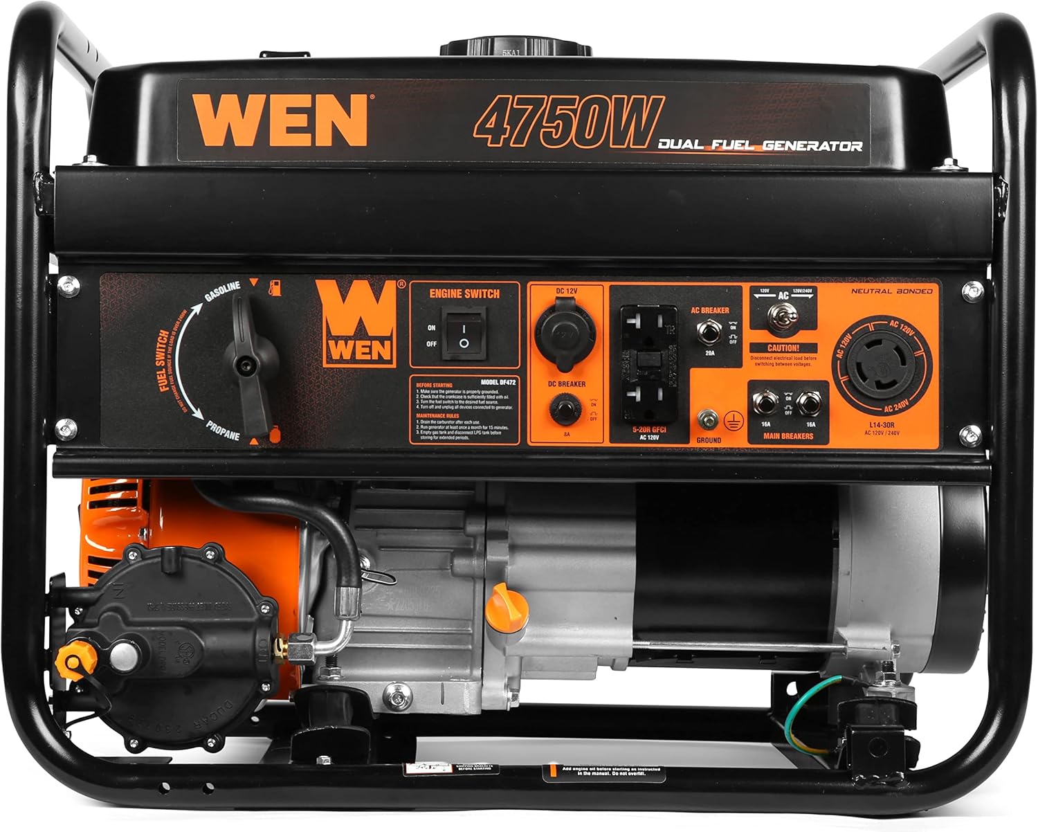WEN 4,750-Watt 120V/240V Dual Fuel Portable Generator (DF472)