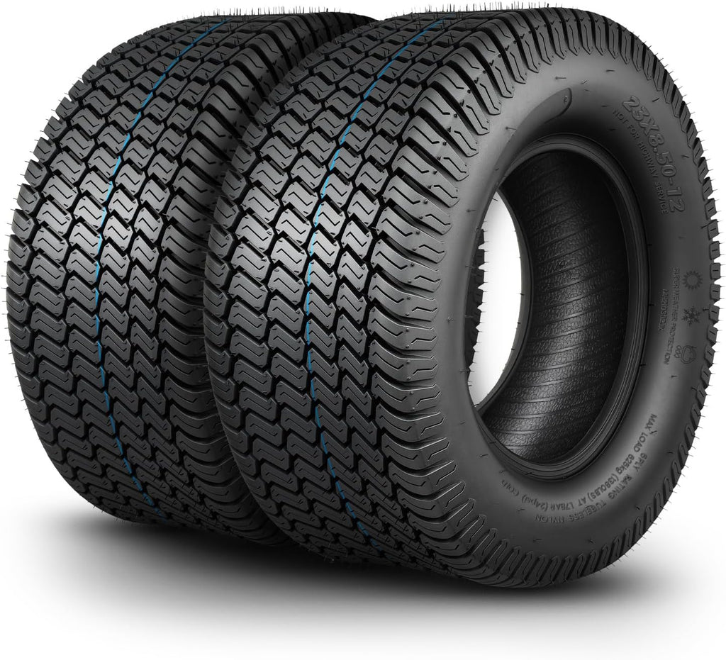 TRIPOWER 23x8.50-12 Lawn Mower Tire: 23x8.50x12 Tire for Riding Mower and Garden Tractor, 4PR Tubeless, 1120lbs Capacity, 2 Pack
