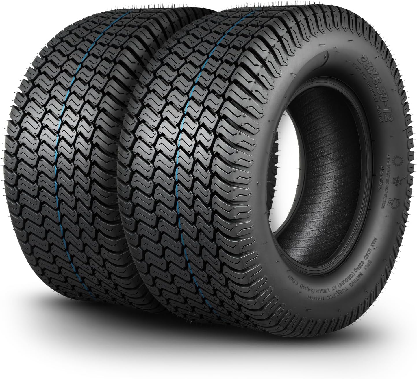 TRIPOWER 23x8.50-12 Lawn Mower Tire: 23x8.50x12 Tire for Riding Mower and Garden Tractor, 4PR Tubeless, 1120lbs Capacity, 2 Pack