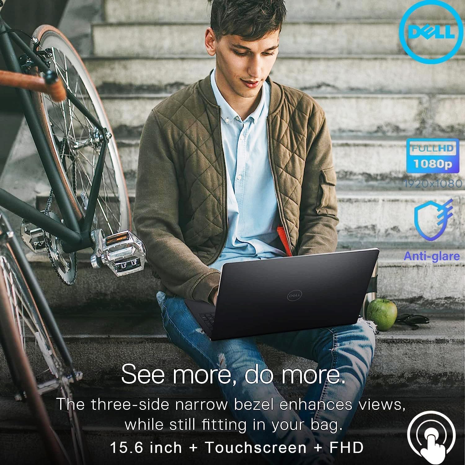 Dell Inspiron 15.6' FHD Touchscreen Laptop, 32GB RAM, 1TB SSD, Speed 8-Core AMD Ryzen 7 7730U (Outperforms Intel i7-1255U in Multitasking), Windows 11 Pro, Long Battery Life, w/WOWPC Recovery USB