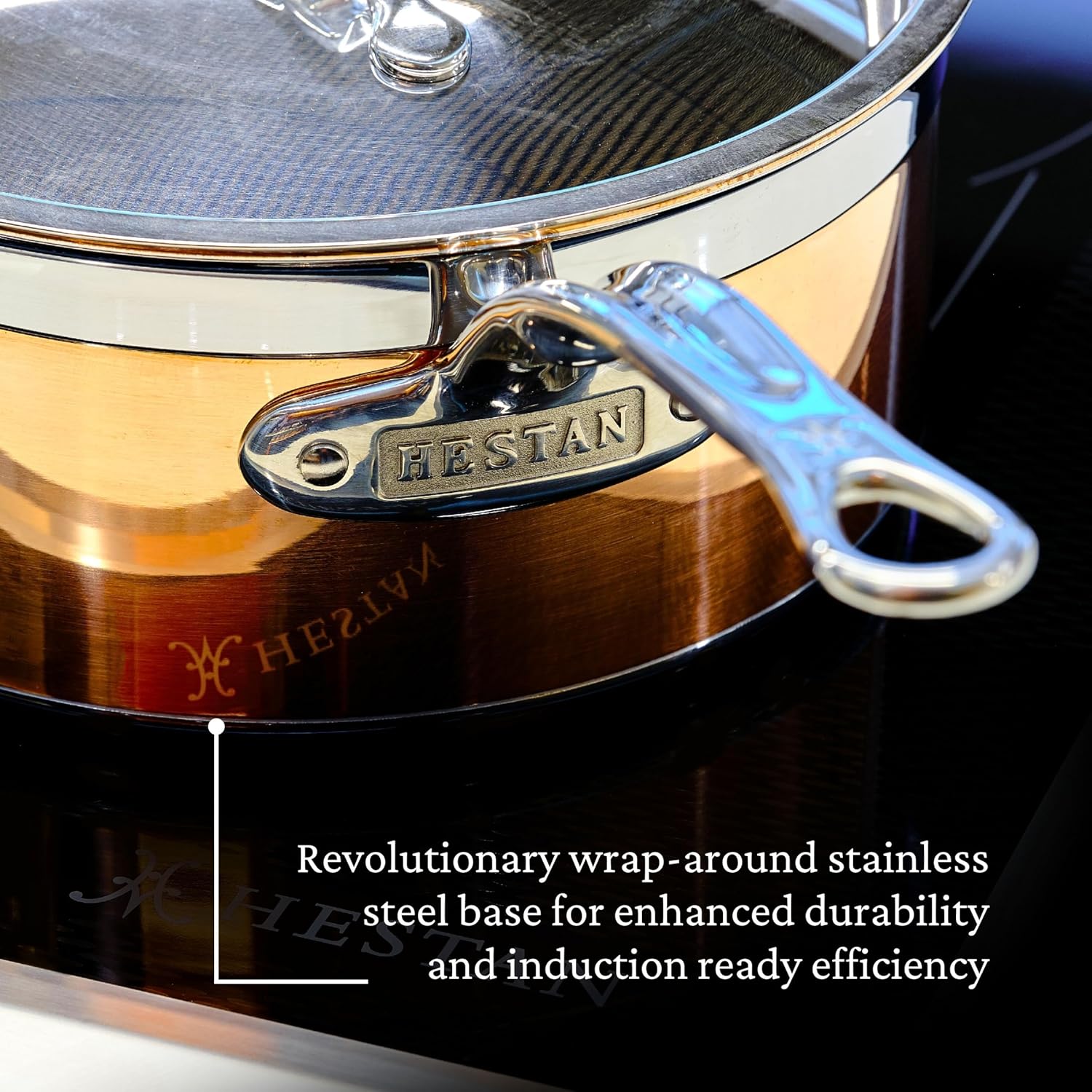 Hestan - CopperBond Collection - 100% Pure Copper Sauce Pan, Induction Cooktop Compatible, 4 Quart