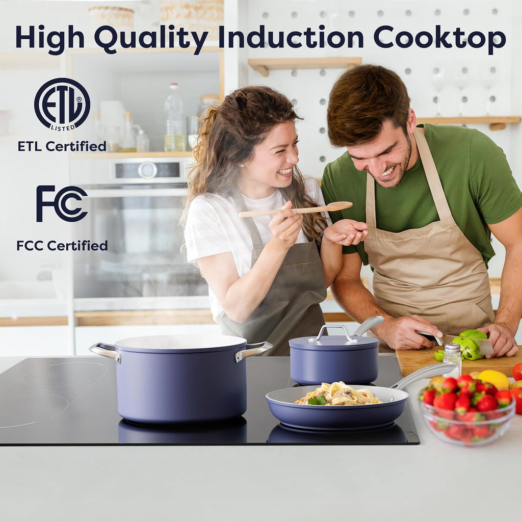 CIARRA 36 inch Induction Cooktop 5 Burners, 9600W Built-in Induction Stovetop with Double Flexi Zone, Booster, Timer & Safety Lock