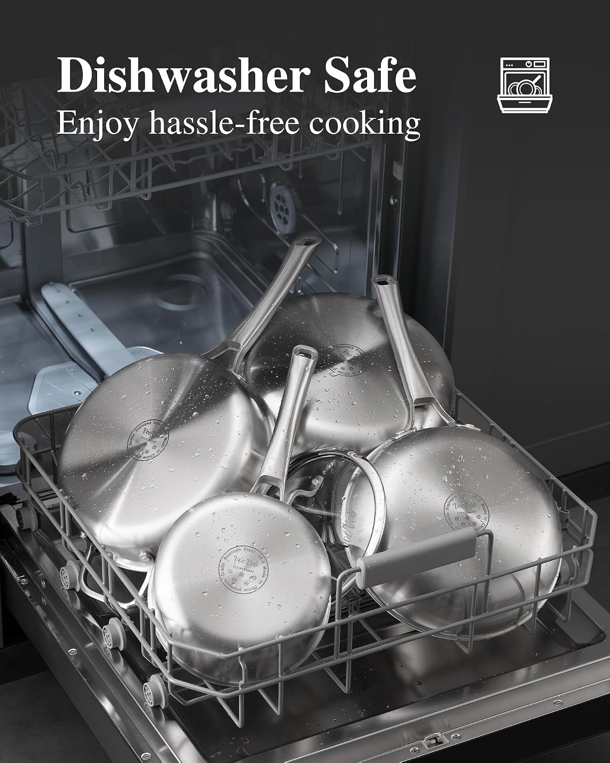 Stainless Steel Cookware Set,Tir-Ply Pots and Pans Set,13 Pcs Stainless Steel Induction Kitchen Cookware Sets,PFOA Free, Frying Pans, Butter warmer,Saute Pan & Stock Pot,Compatible with All Cooktops