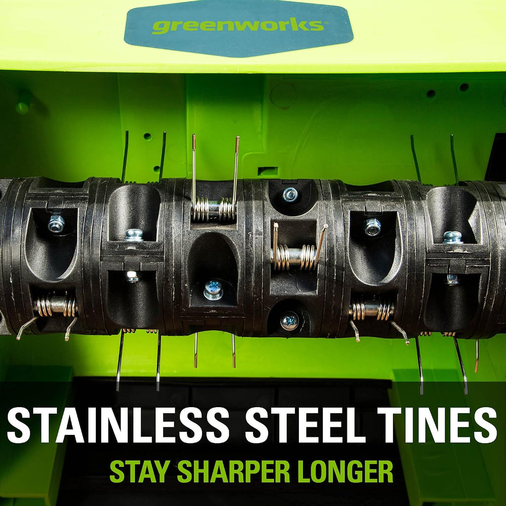 Greenworks 10 Amp 14' Corded Electric Dethatcher (Stainless Steel Tines)