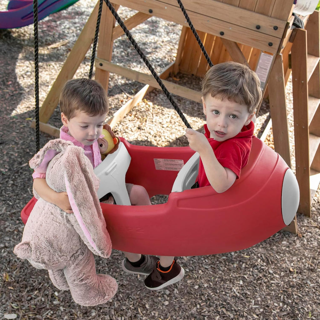 Step2 Rocket Swing for Two, Baby Outdoor Swing, Outside Weather-Resistant Rope, Attach to Playset, for Toddlers 9 Months - 3 Years Old