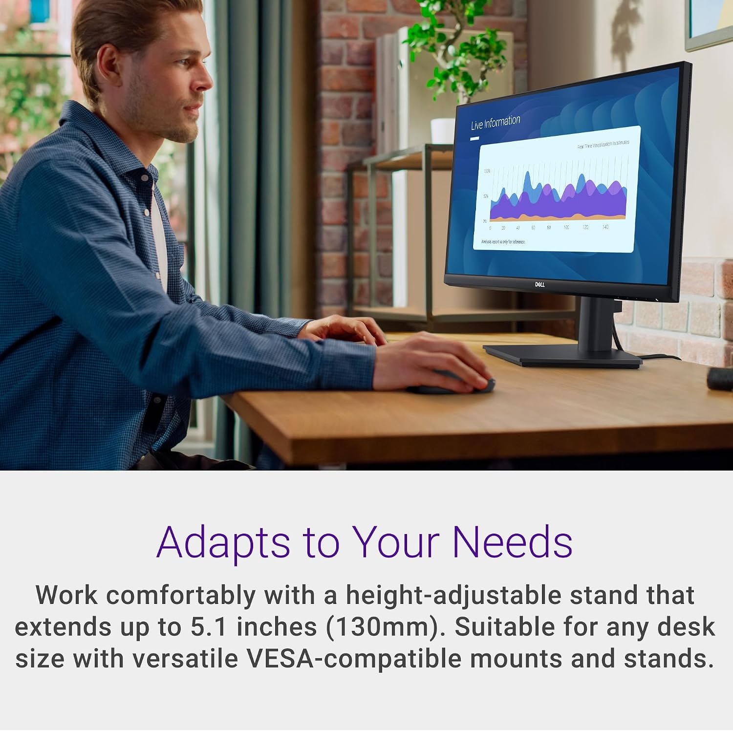 Dell E2425HS Monitor - 23.8-inch Full HD (1920x1080) 75Hz 8Ms Display, Speaker 2 x 1W, HDMI/DisplayPort Connectivity Height/Swivel/Tilt Adjustability - Black