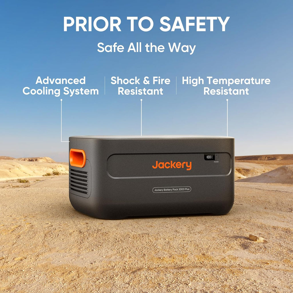 Jackery Expansion Battery Pack 2000 Plus, 2042Wh LiFePO4 Battery Pack for Portable Power Station Explorer 2000 Plus, Extra Expandable Battery for Outdoor RV Camping and Home Emergency (Renewed)