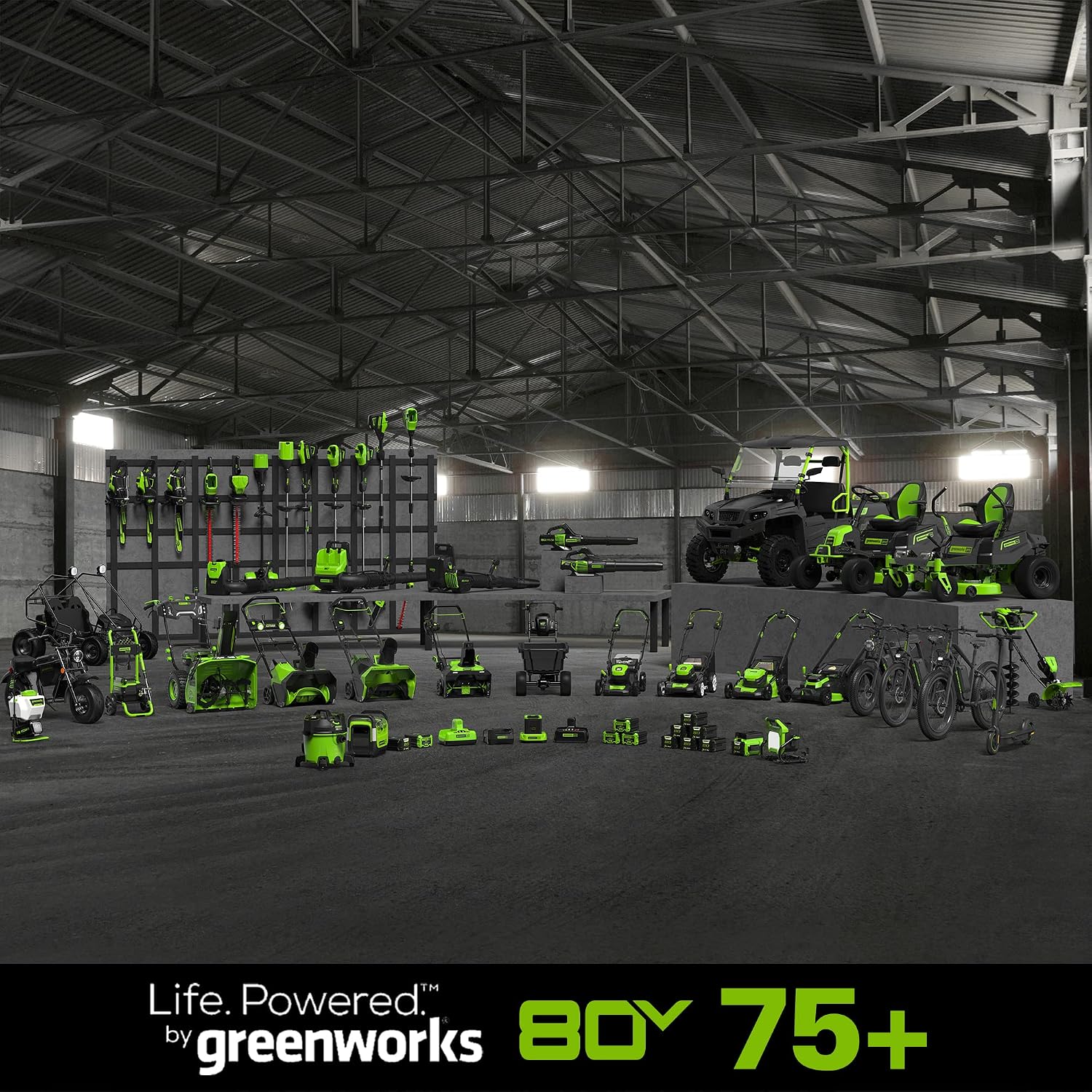 Greenworks PRO 80V 42' Electric Lawn Tractor, Riding Lawn Mower with (6) 5.0Ah Batteries and (3) Dual Port Turbo Chargers Included