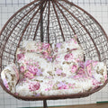 Hammock Swing Chair Cushion, Swing Chair Replacement Pad, Double Egg Chair Cushion Luxury Outdoor Patio Wicker Loveseat Hanging Chair Cushion for 2 Persons Patio Backyard Balcony,Purple Rose