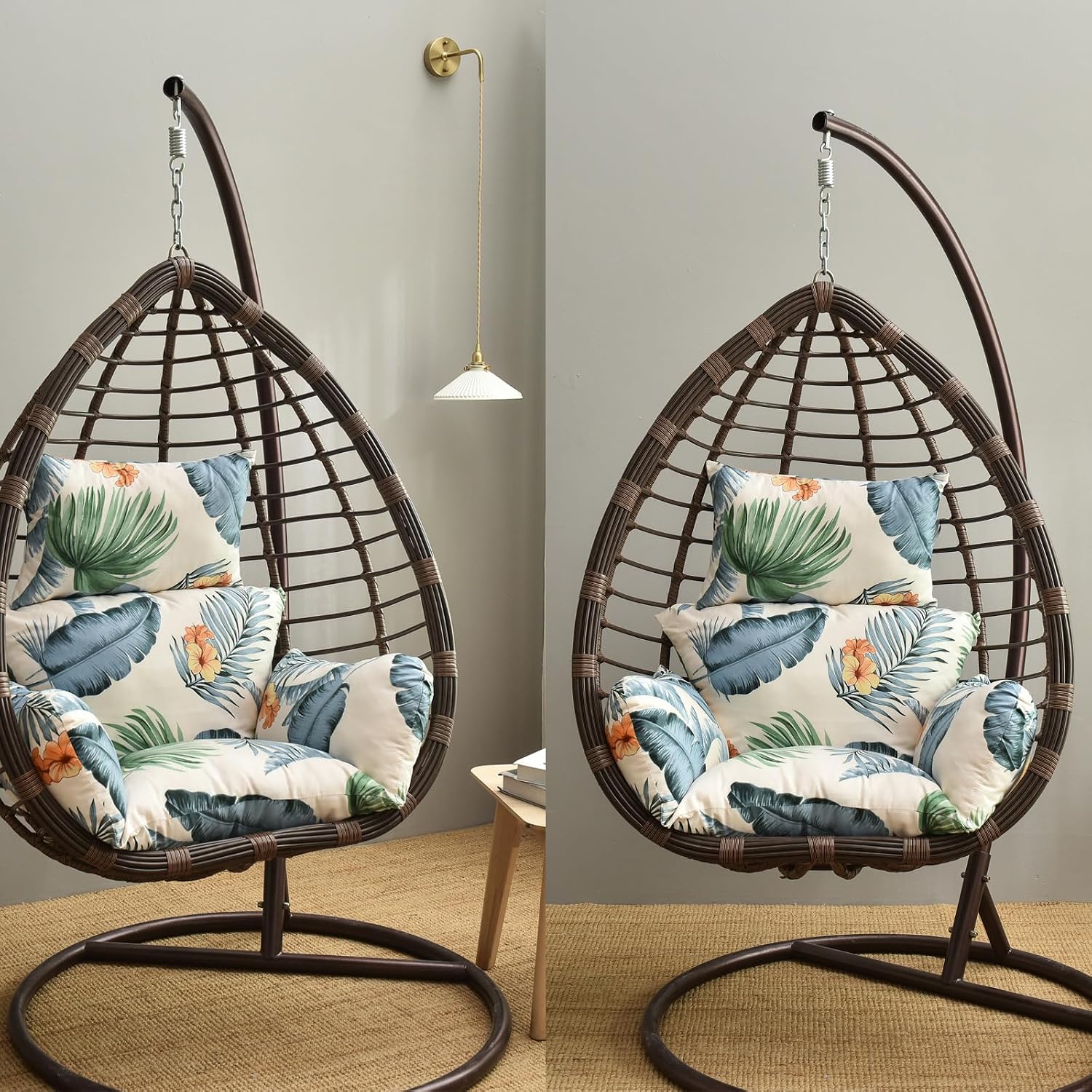 Rocking Chair Cushion - Thick Hanging Hammock Chair Cushions with Headrest - Washable Indoor Cushion for Rattan Swing Chairs(Cushion only)